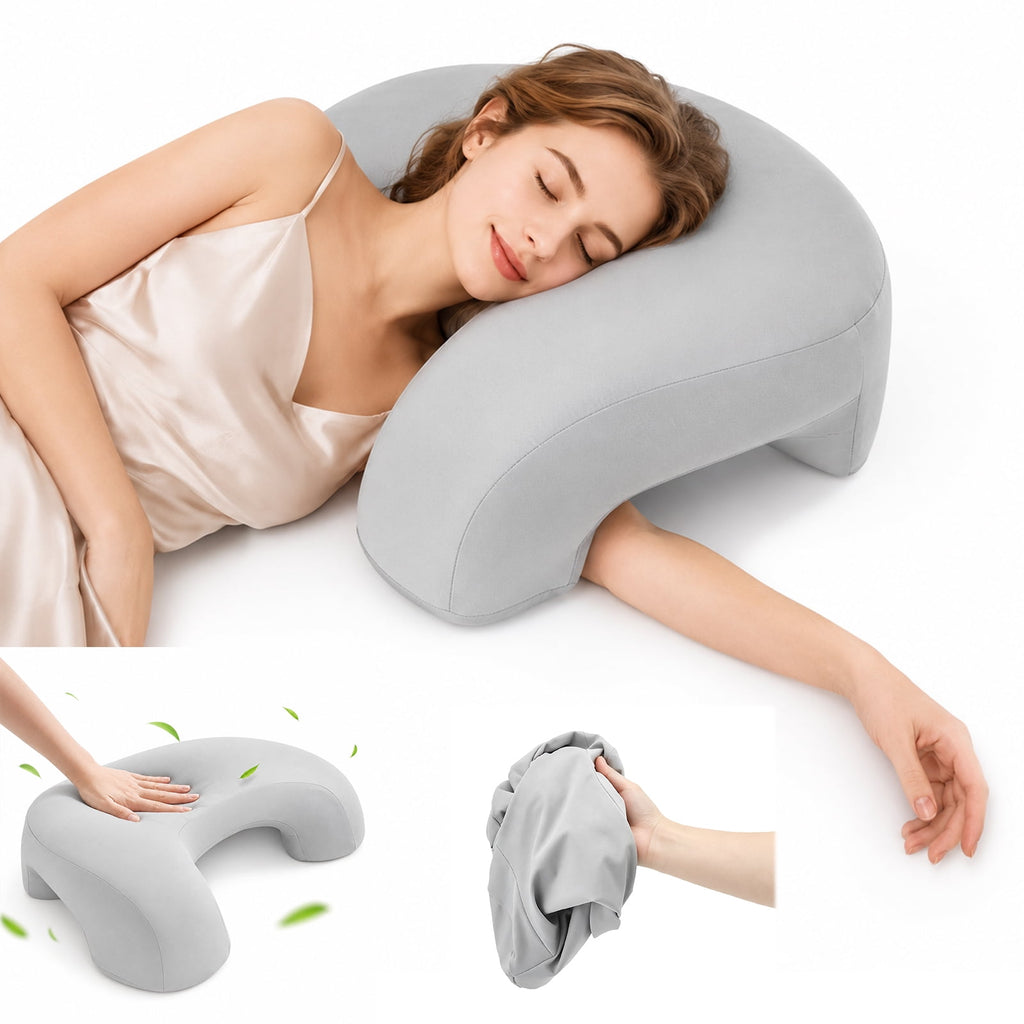 AMTPM Side Sleeper Pillow with Arm Holes, Ergonomic Memory Foam Cervical Pillow for Neck and Shoulder Pain Relief for Side Back Stomach Sleeper
