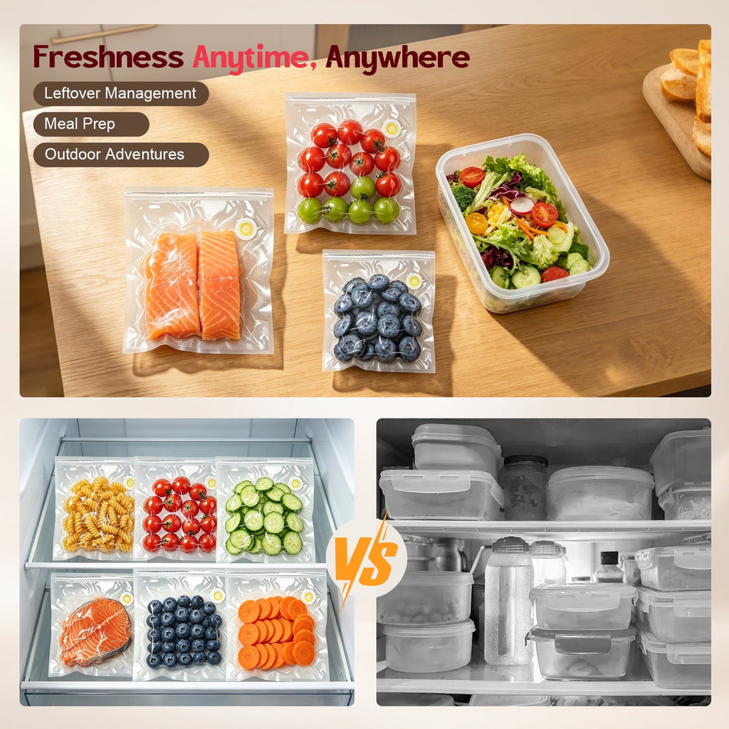 Doulami Handheld Vacuum Sealer for Food, 40KPA Seal Meal Saver, Compact Handheld Vacuum Sealer with 30 Reusable Bags, Portable Food Sealer
