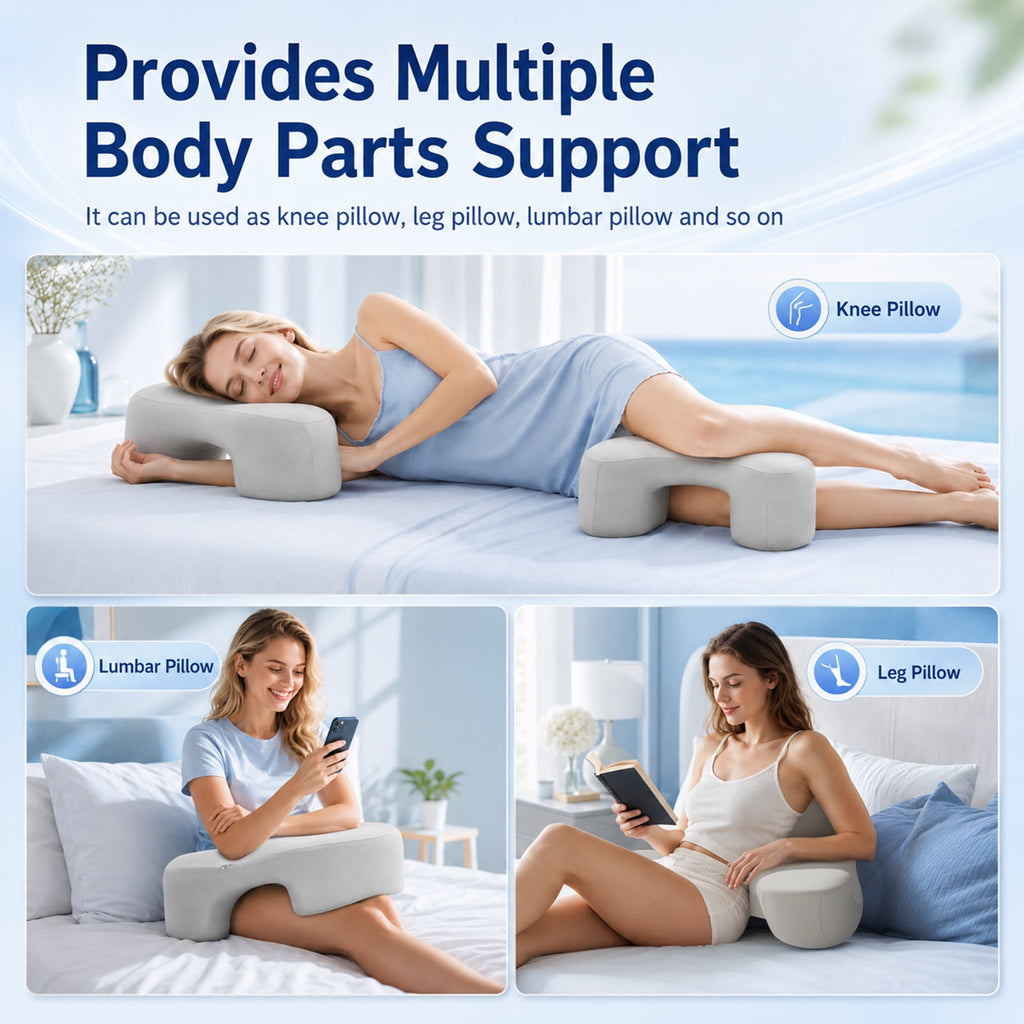 AMTPM Side Sleeper Pillow with Arm Holes, Ergonomic Memory Foam Cervical Pillow for Neck and Shoulder Pain Relief for Side Back Stomach Sleeper