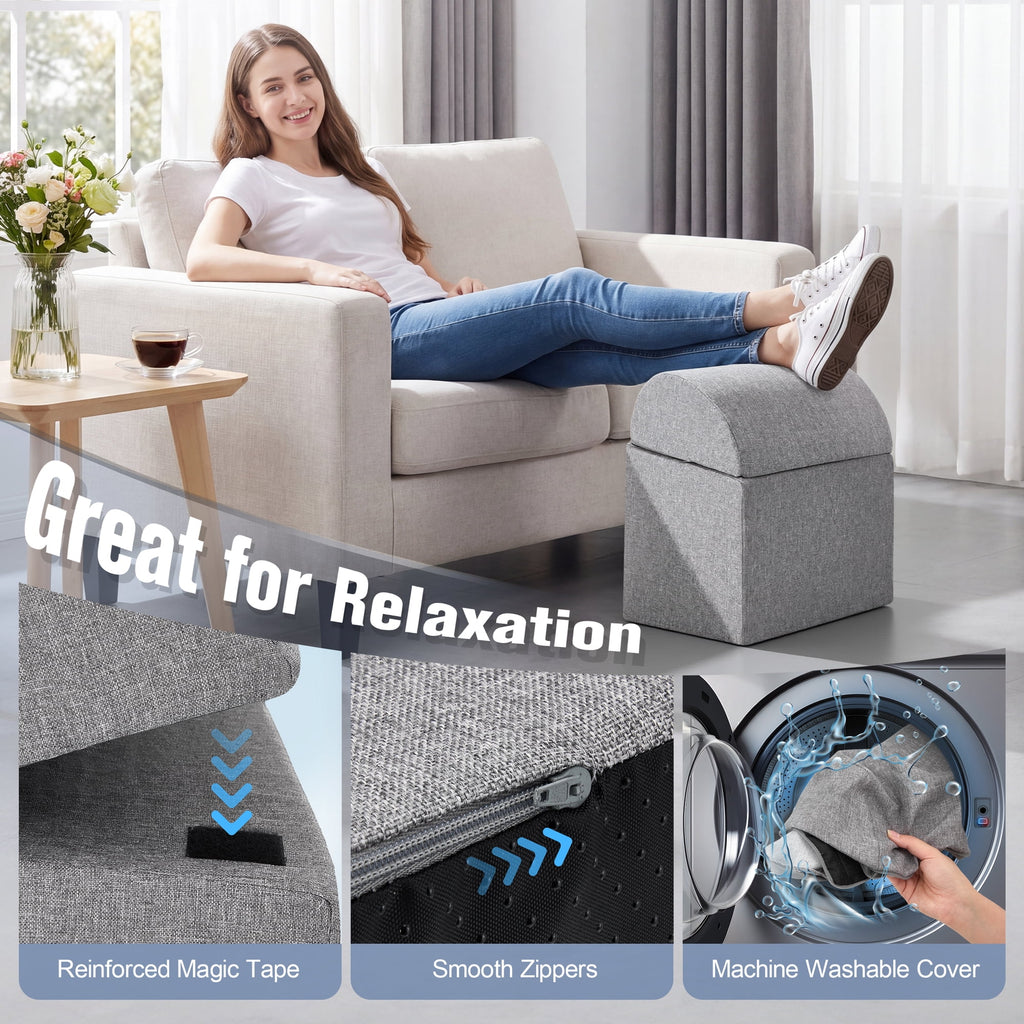 AMTPM Foot Rest for Under Desk, Ergonomic Desk Foot Rest 3 Adjustable Heights High-Density Foam, Comfort Under Desk Footrest for Office Bed Couch, Relieve Leg Pressure, 16.5x11x17in