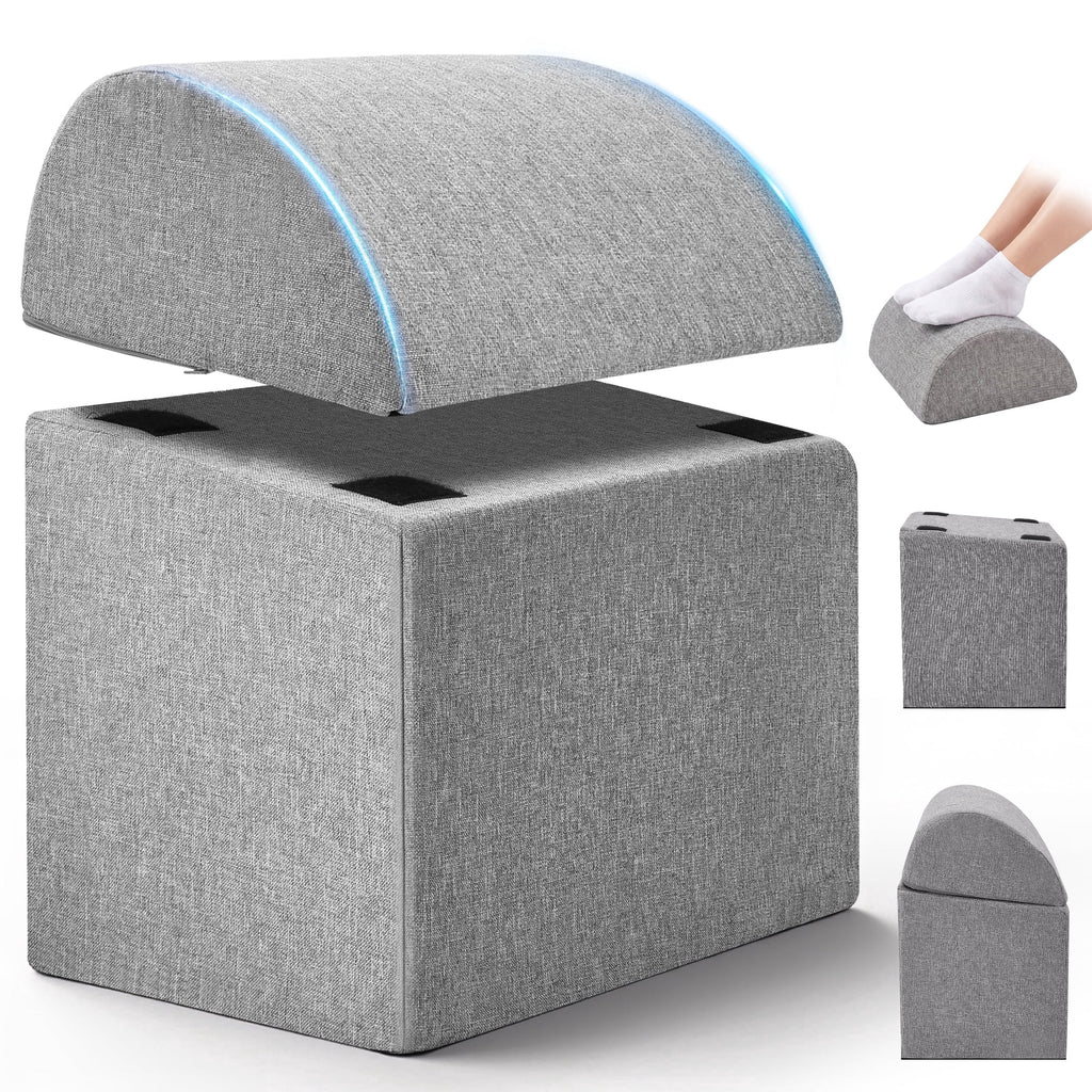 AMTPM Foot Rest for Under Desk, Ergonomic Desk Foot Rest 3 Adjustable Heights High-Density Foam, Comfort Under Desk Footrest for Office Bed Couch, Relieve Leg Pressure, 16.5x11x17in