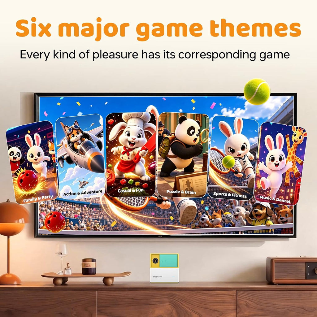 Blackview PlayPop 8 AI Motion Active Play System for Kids & Families, 4-Player, No Controllers, Great for Game Nights & Parties